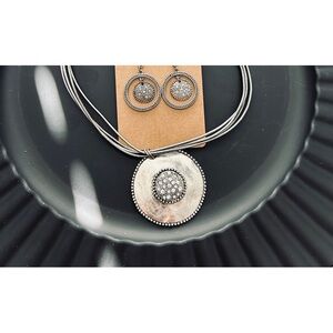 Chico’s Silver Necklace and Earring Set